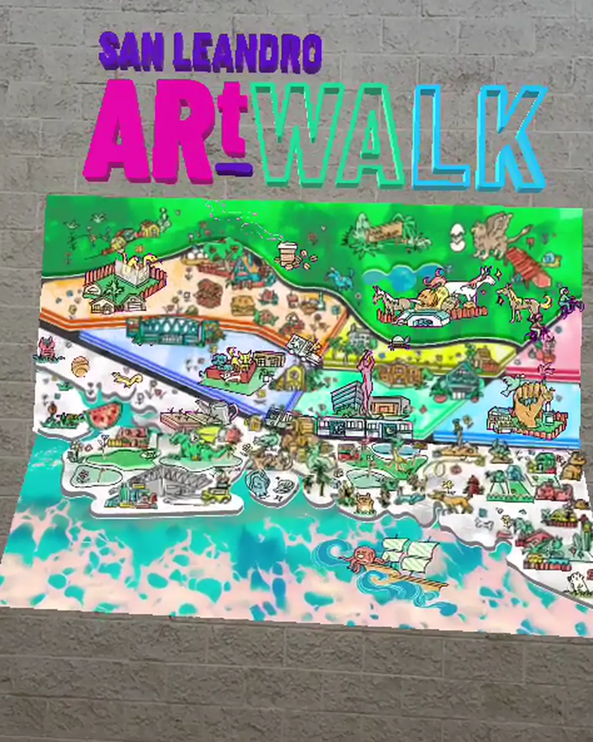 ARtWalk mural coming alive in AR