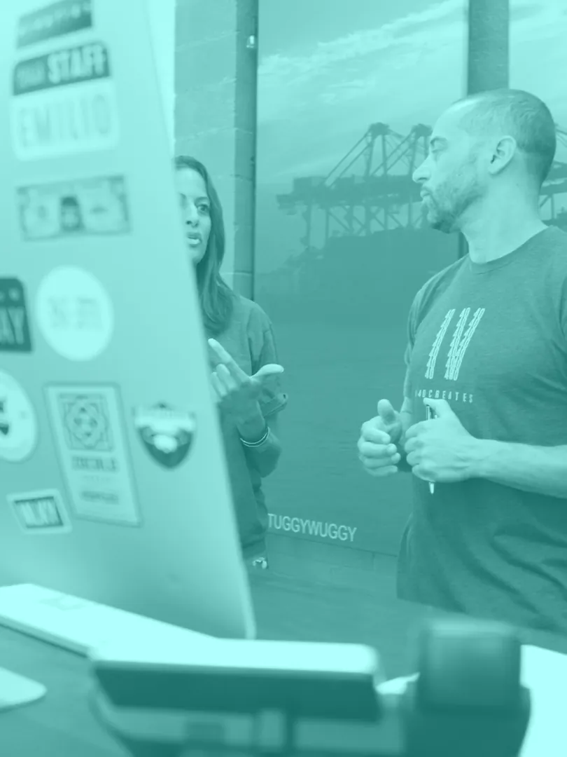 Two of the 440 Creates team in the Davis Street studio