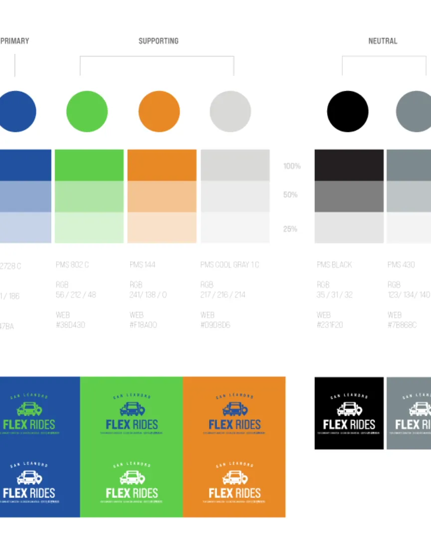 Flex Rides color palette