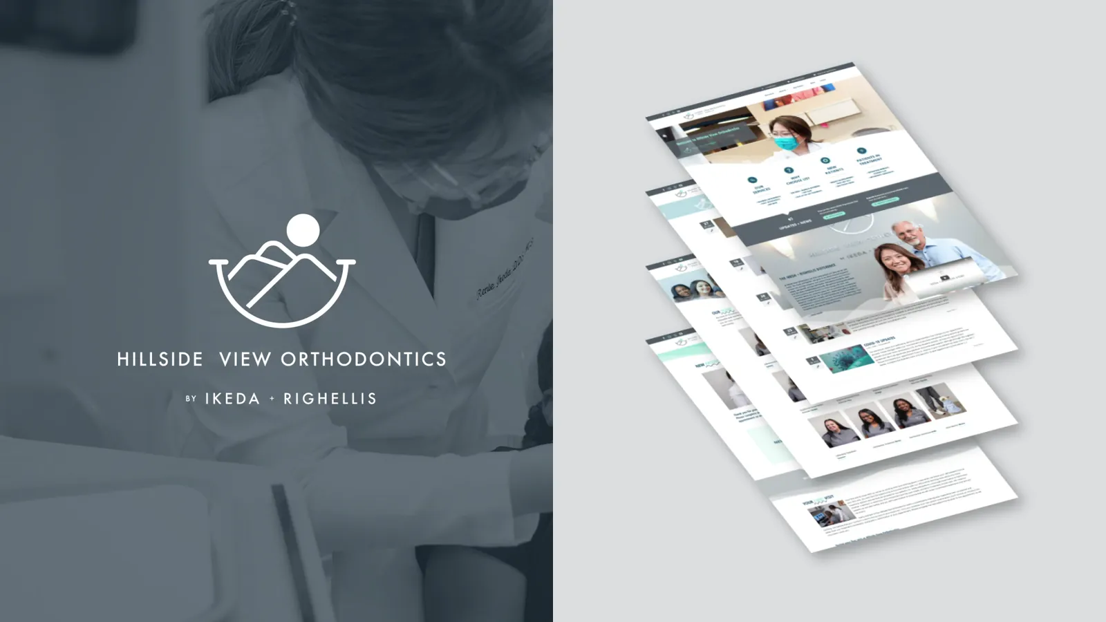 Hillside View Orthodontics logo and website pages