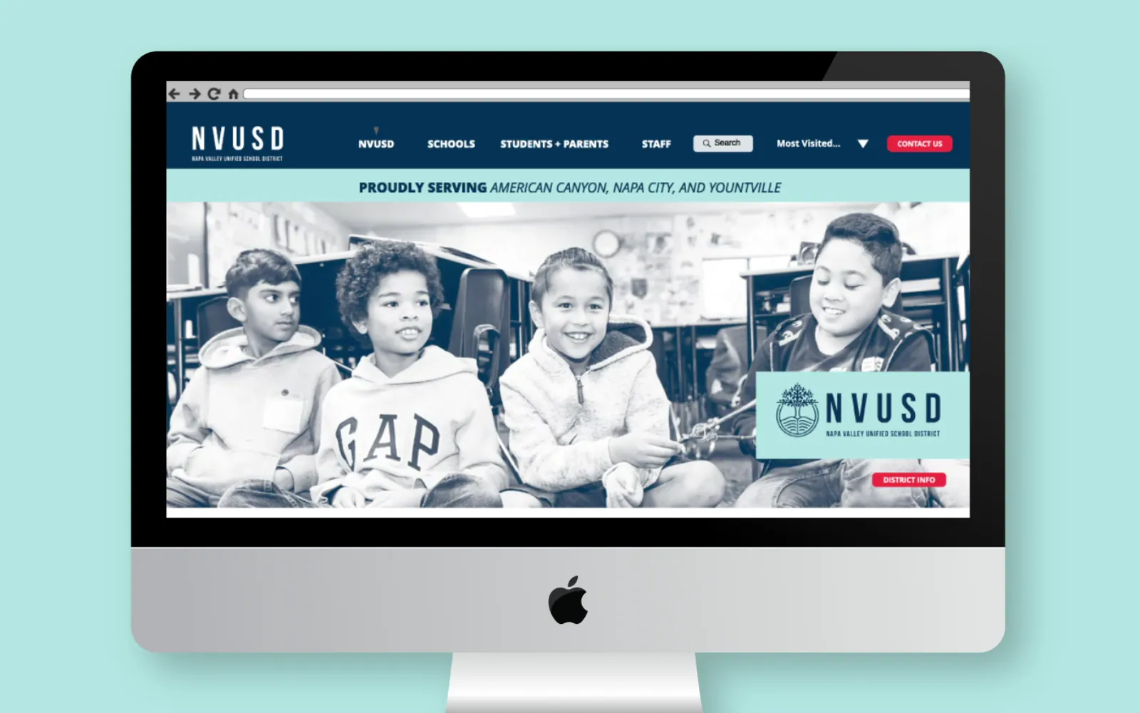 NVUSD homepage on a desktop