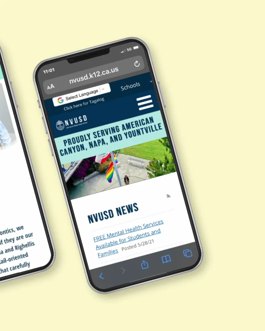NVUSD site on a phone
