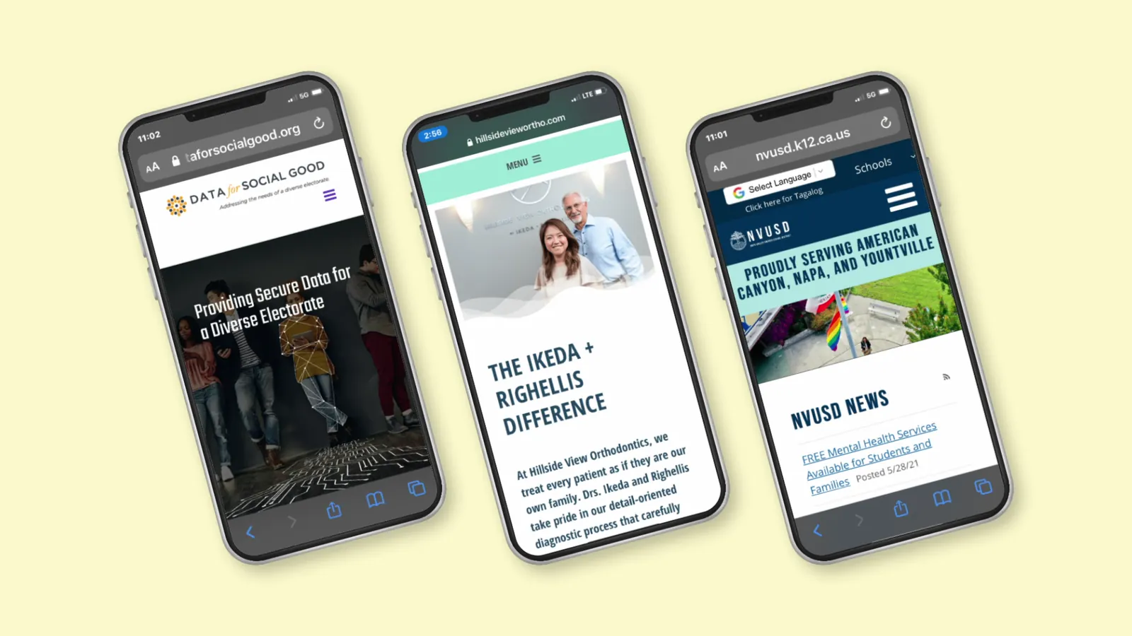 Mobile screens from the redesign