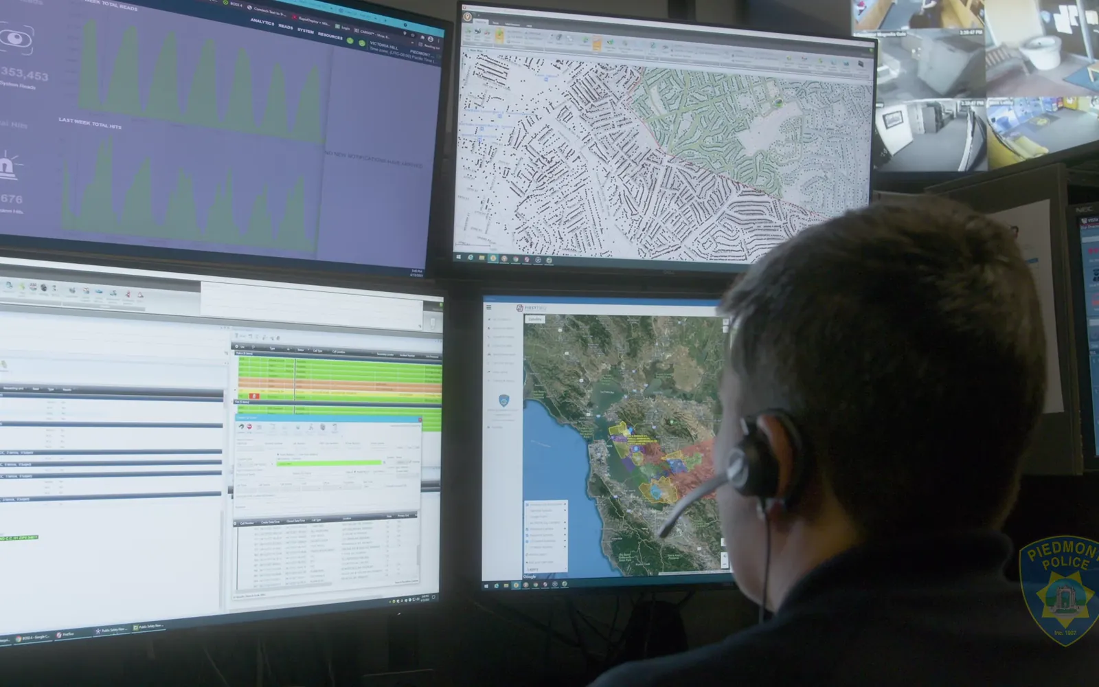 Piedmont PD dispatcher at work